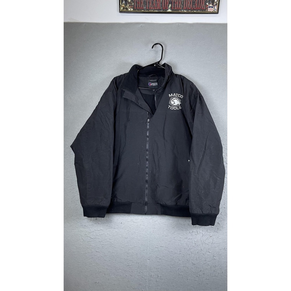 Matco Tools‎ Jacket Mens XL Black Insulated Bomber Full Zip Logo Nylon Workwear